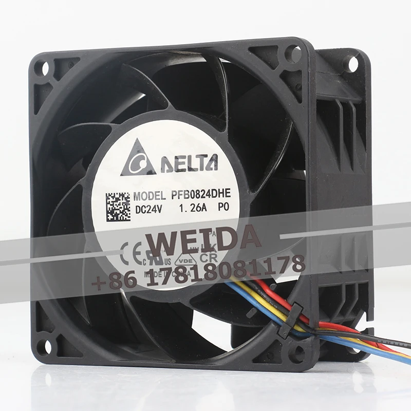 Delta 8038 24V 1.26A Cooling Fan PFB0824DHE-P0 8CM Axial Flow Converter 80X80X38MM 4-wire PWM Speed Regulation