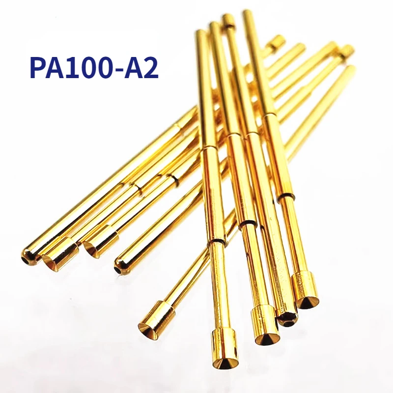 

100PCS Gold-plated PA100-A2 Spring Test Needle with Outer Diameter of 1.36mm and Total Length of 33.35mm for Testing