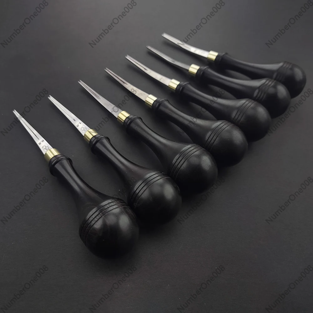 G&C Leather Edge Beveler Groover Skiving Trimmer Leathercraft Round Arc Edge Tool Sharp DC53 Steel Blade + Solid Wood Handle