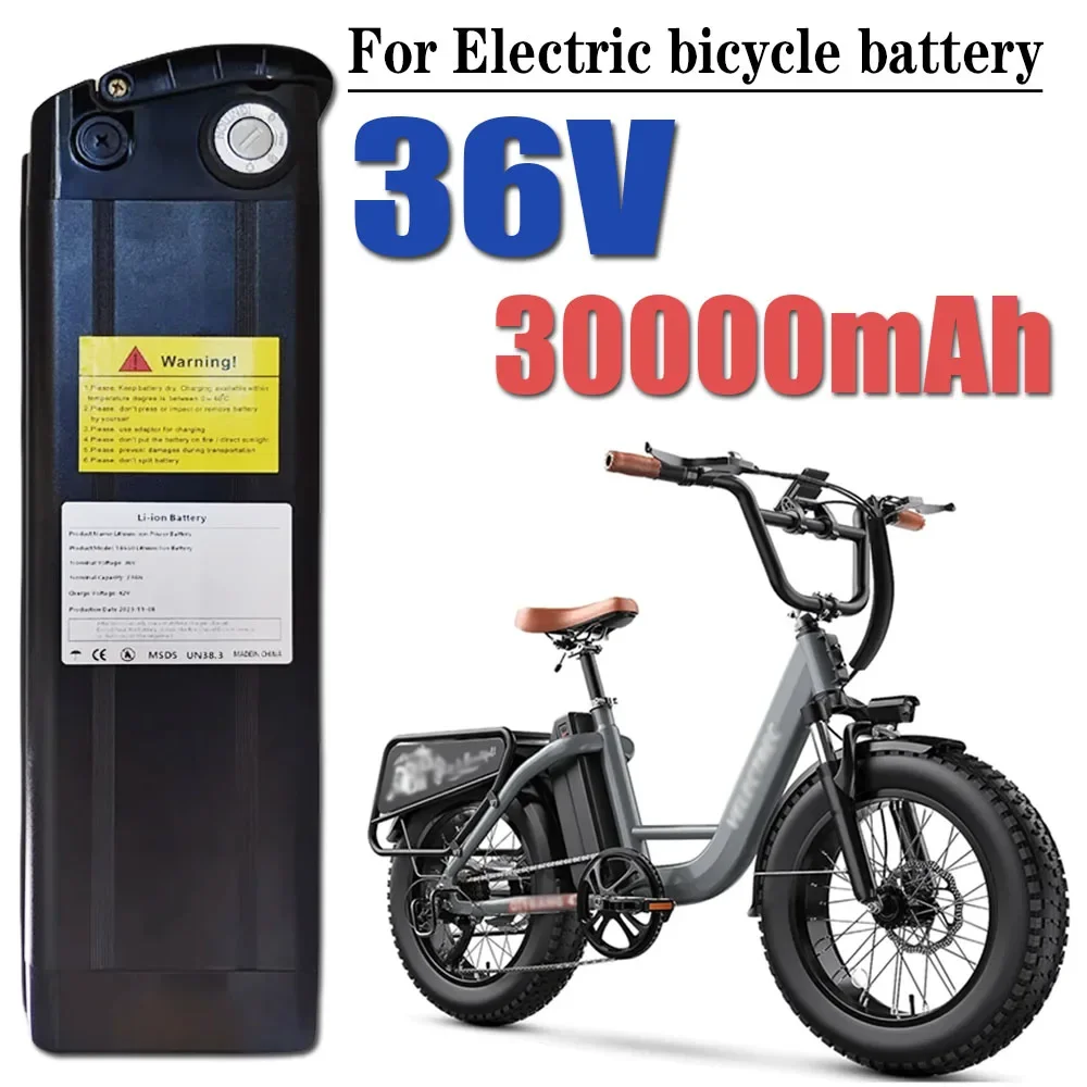 

For 36V 30000mAh Folding Electric Bicycle Silver Fish Battery Pack Ebike Bottom Discharge 250W 350W 500W 1000W Motor