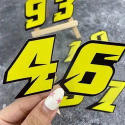 1PC 0123456789 Yellow Number Motorcycle Stickers Motorbike Helmet Fuel Tank Side Panels Scooter DIY Moto Fashion Vinyl Decals