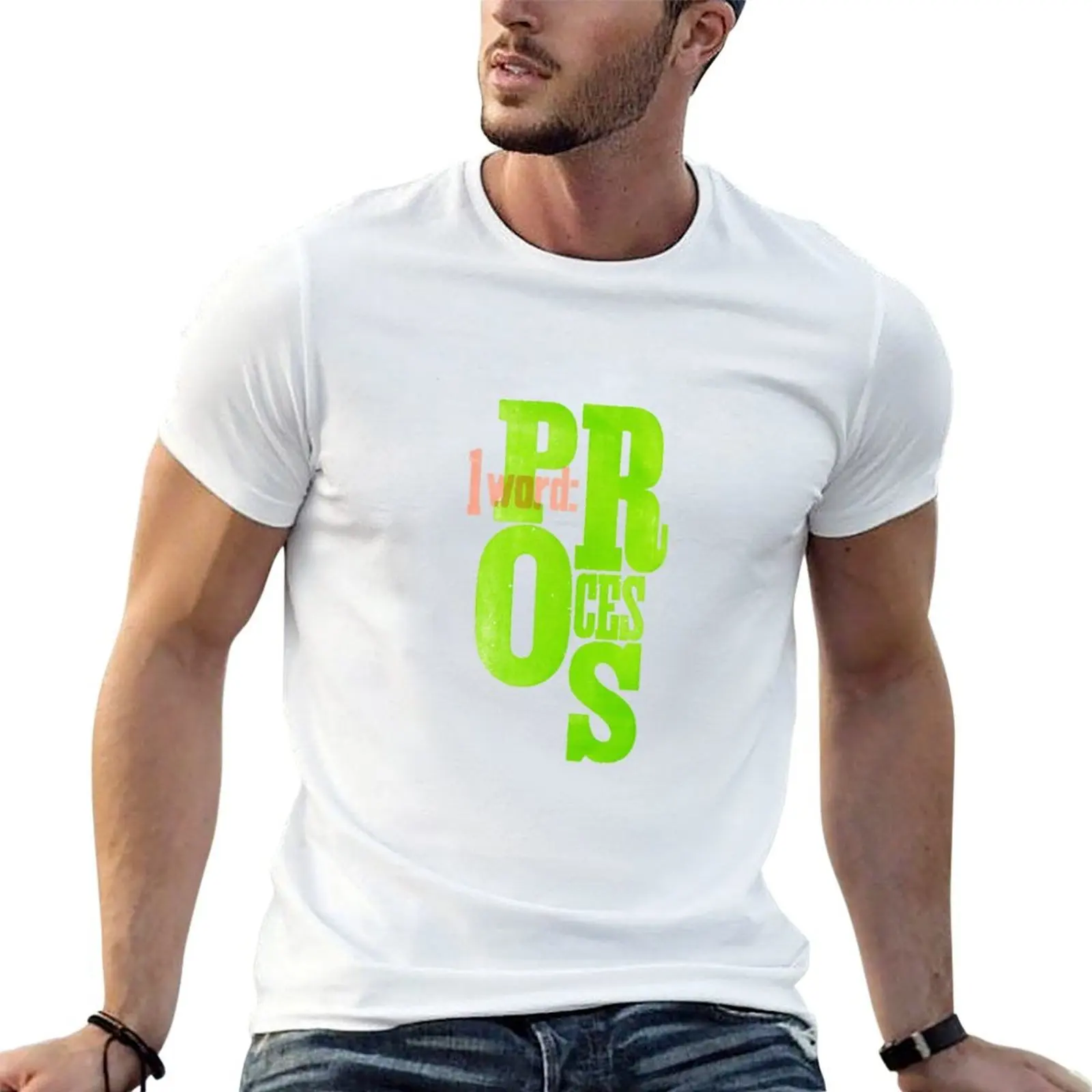 One Word: Process T-Shirt summer shirt Funny t-shirt men clothing