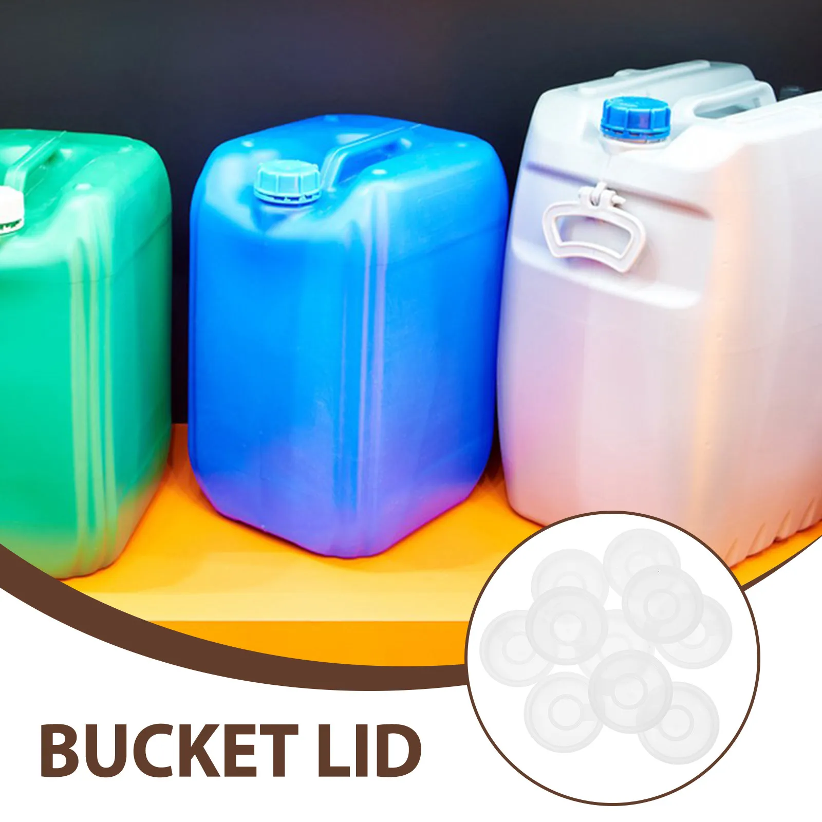 10Pcs Plastic Chemical Bucket Lids 20-25L Leak Proof Screw Seal Lid Pull Ring Inner Plug Industrial Storage Container Pet Food