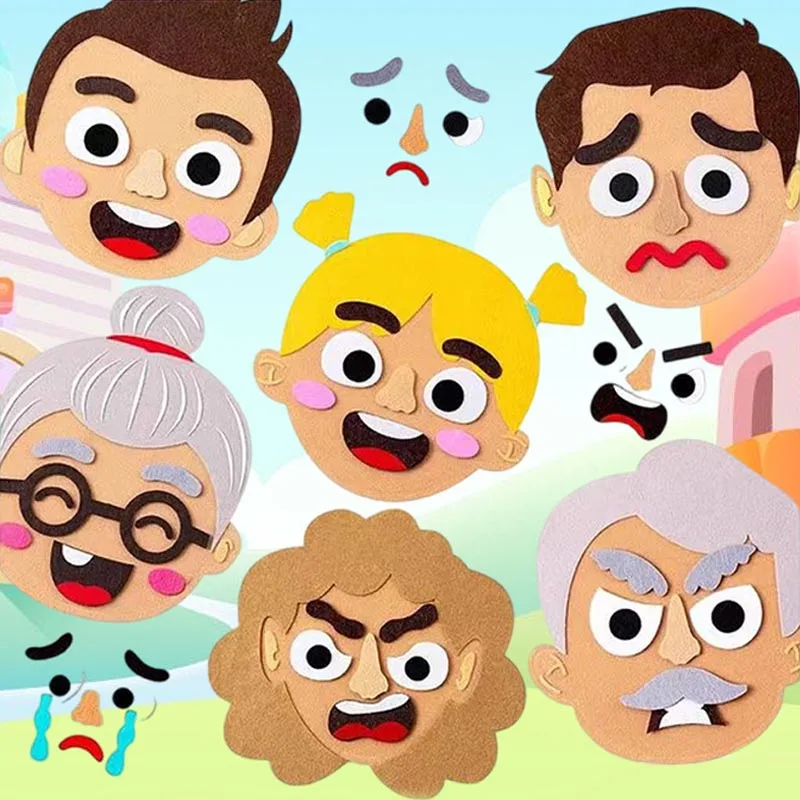 Facial Expression ของเล่นสําหรับเด็กเด็ก Interactive การเรียนรู้ปริศนา Montessori การจัดการอารมณ์การศึกษาการเรียนรู้ของเล่น