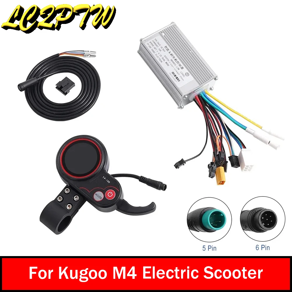 

36V 16A Brushless Smart Motor Controller with TF100 5-Pin 6-Pin Dashboard Controller Display for Kugoo M4 Electric Scooter