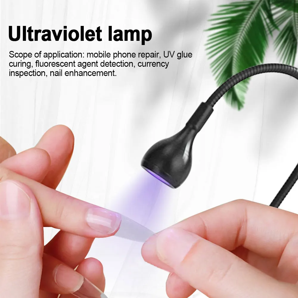 Led Ultraviolet Lights Nail Lights Dryer Mini Flexible Clip-On Desk Lamp DIY Nail Art Cash Medical Product Detector