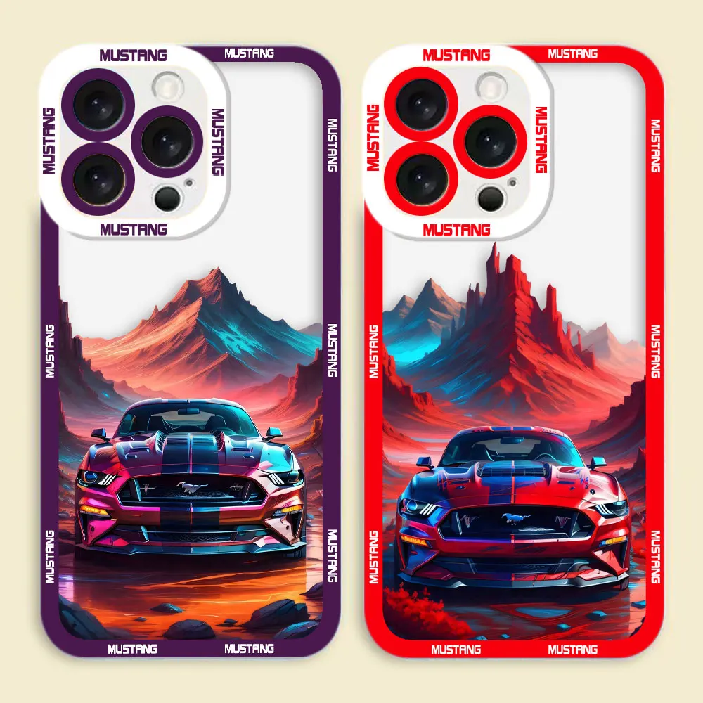 

American M-Muscle Sports Cars Cover Clear Phone Case For iPhone Apple 16E 16 15 14 12 13 11 Pro 8 7 SE Plus X XR XS Max TPU Case