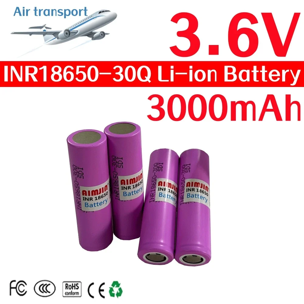 

3.6V 3000mAh 10PCS 18650 Battery For Samsung INR18650 30Q Lithium Lon Battery Replacement External Battery