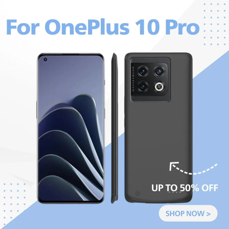 

Чехол-аккумулятор большой емкости для OnePlus 10 Pro, портативное зарядное устройство для OnePlus 10 ACE Racing Edition