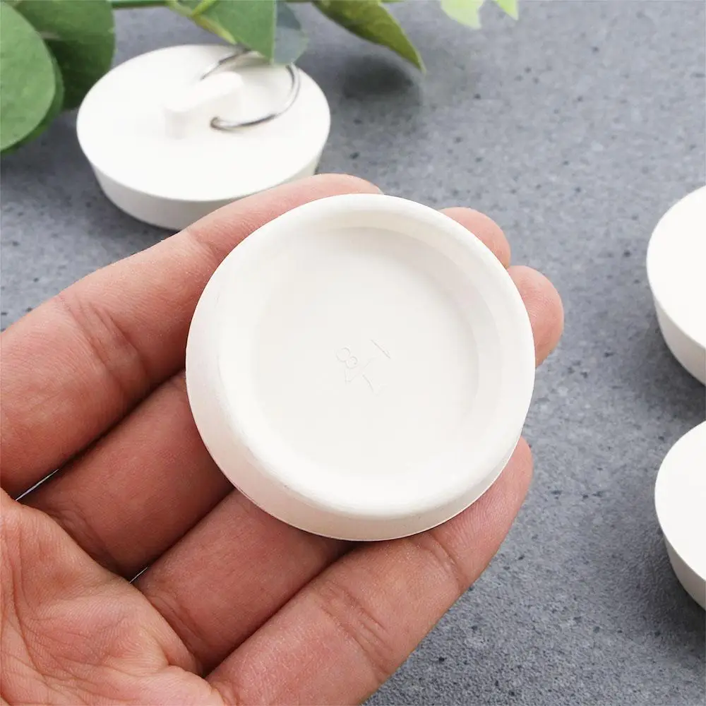 Multipurpose White Leak-proof Kitchen Anti-odor Pull Ring Design Bathroom Amenities Sink Stopper Drain Plug Floor Drain Plug