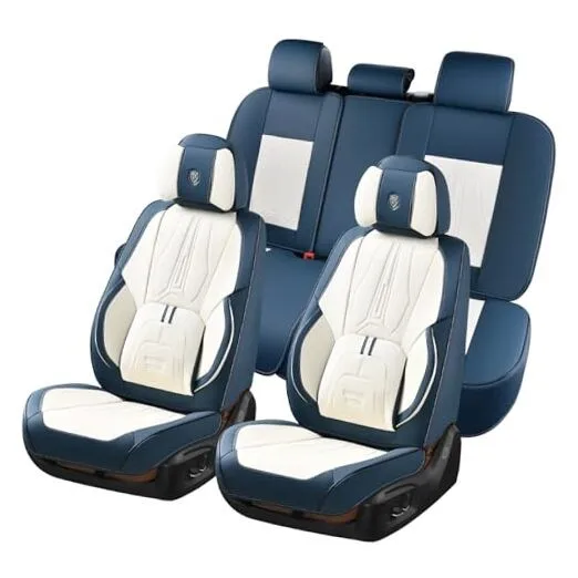 

Полный комплект чехлов для автомобильных сидений, чехлы для сидений автомобиля с поясничной поддержкой, синий цвет Nappa