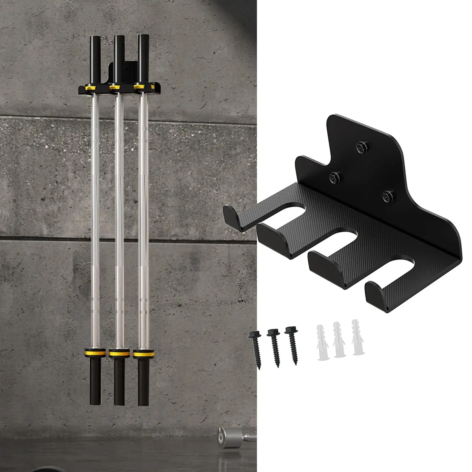 Barbell Rack Heavy Duty Vertical Barbell Hanger for Commercial Gym (Black)