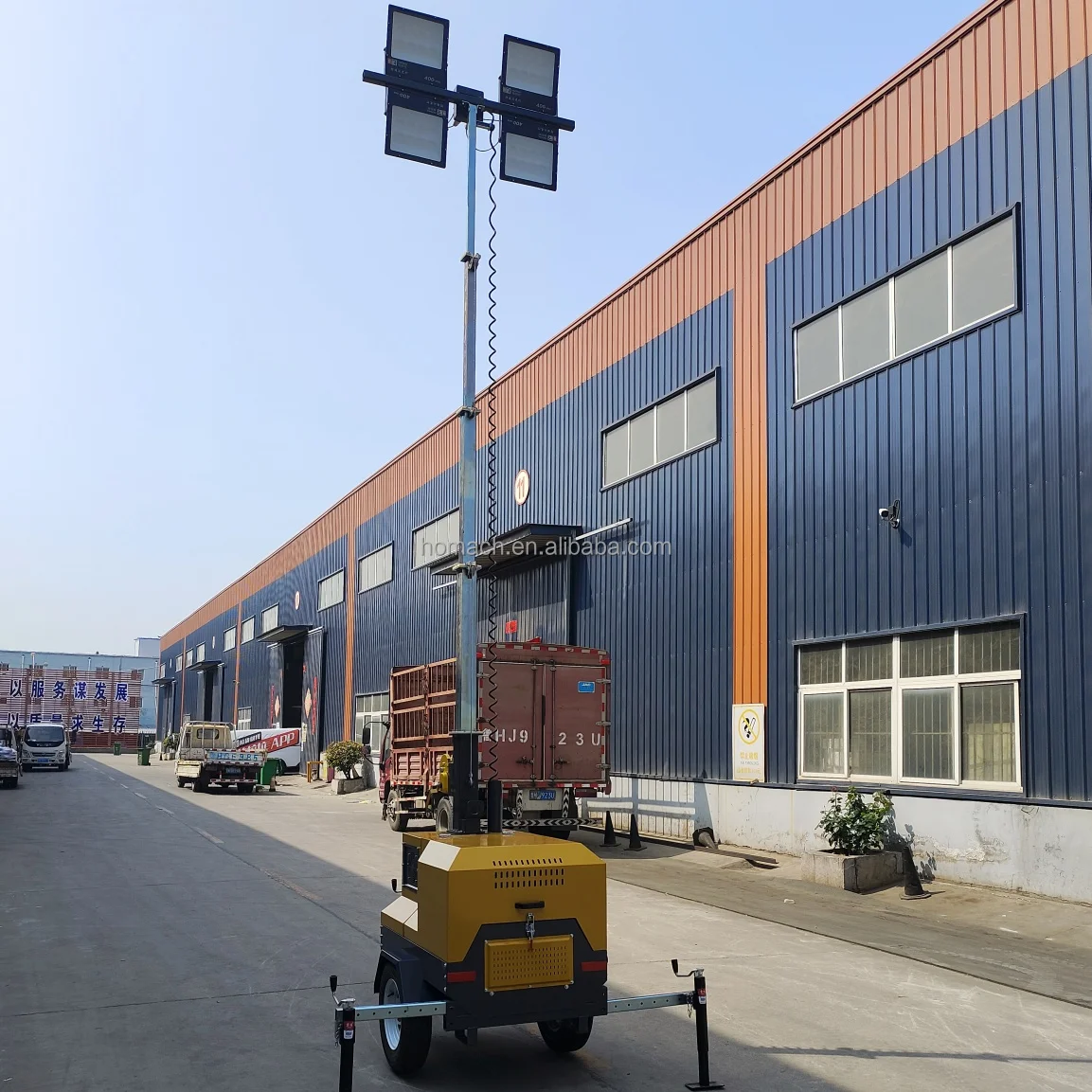 High Quality 7M 400W*4 Portable Diesel Generator LED Light Tower for Nighttime Airport Runway Emergency Repair Without Solar