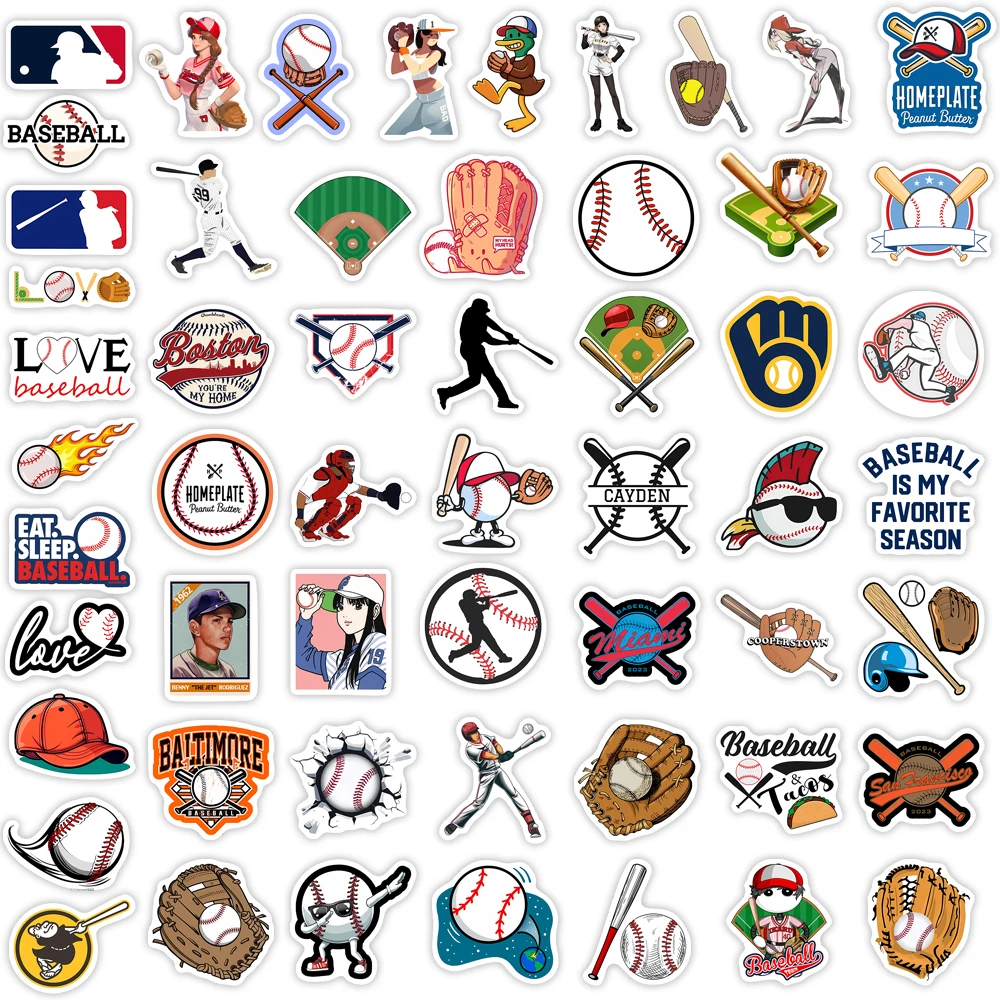 Baseball Stickers Cartoon  DIY Toy Gift Decal Graffiti Stickers for Phone Laptop Bottles Scrapbook Kids Waterproof Sticker