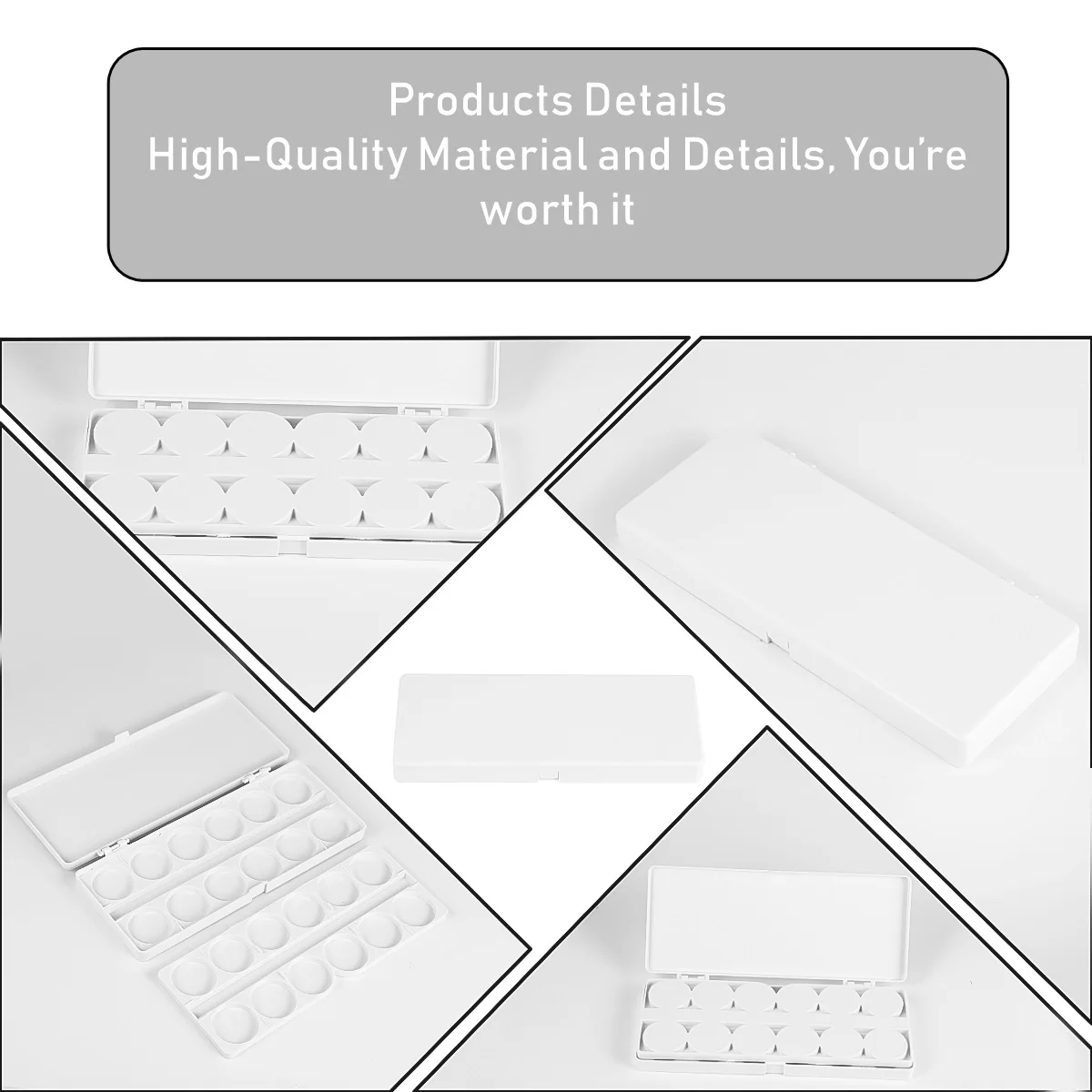 1Pcs 24 Grids Plastic Color Mixing Plate Watercolor Gouache Drawing for Nails Ladies Girls White Color Mixing Plate