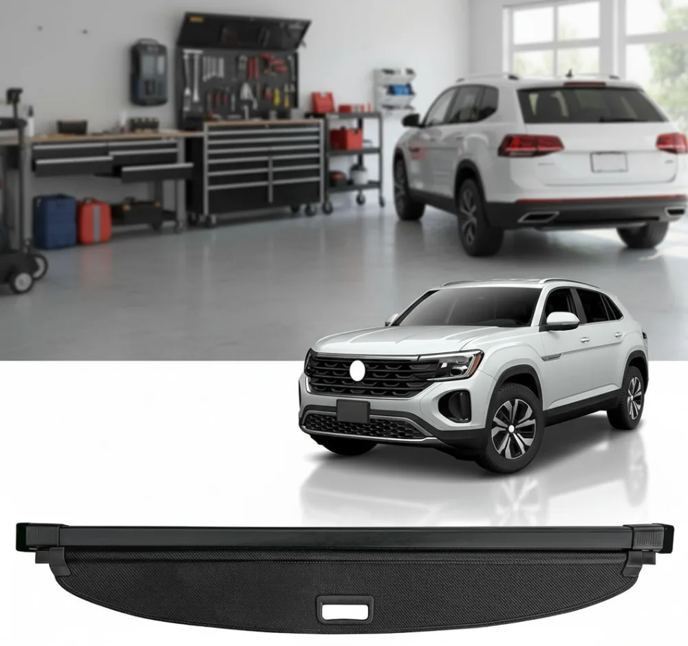 

Retractable Cargo Cover for Volkswagen Atlas Cross Sport 2025-2020, Privacy Shade with Carbon Fiber Design