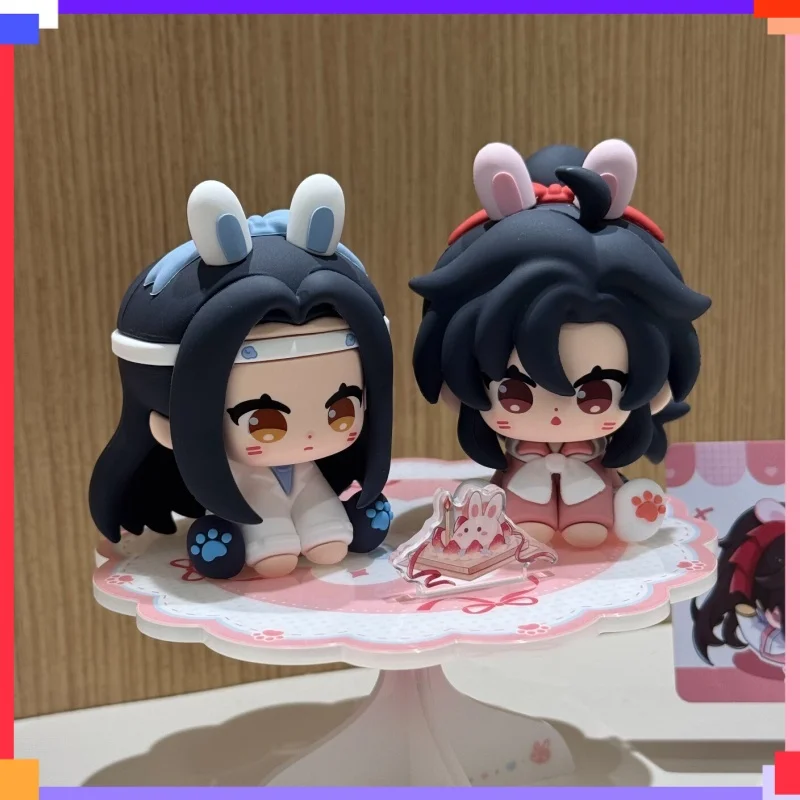 Mo dao zu shi anime figura de ação pvc wei wuxian lan wangji dos desenhos animados mdzs ornamento feliz aniversário série estatueta colecionável brinquedo