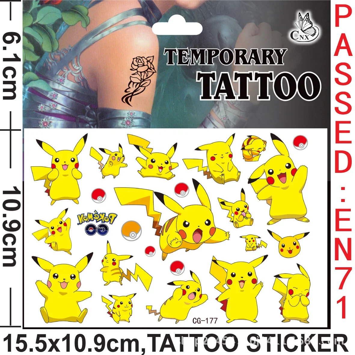 Pokemon Tattoo Stickers Party Decorations DIY Cosplay Cute Cartoon Pikachu Sticker Kids Birthday Gifts Kawaii Anime Figure Toys