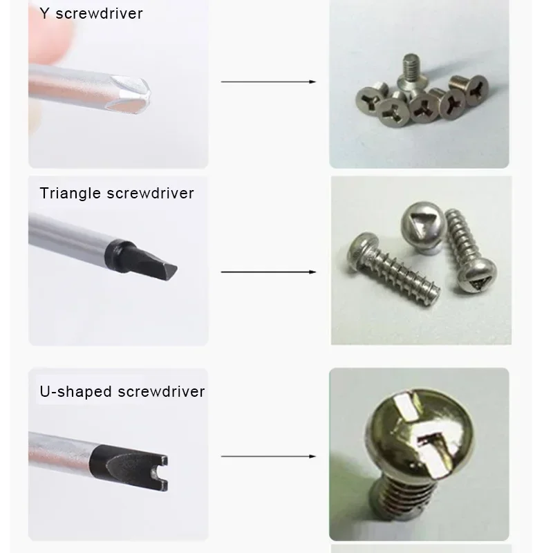 Triangle Screwdriver Household U Shaped Y Shaped Inner Cross Socket Driver Screw Magnetic Long Screwdriver Hand Tool