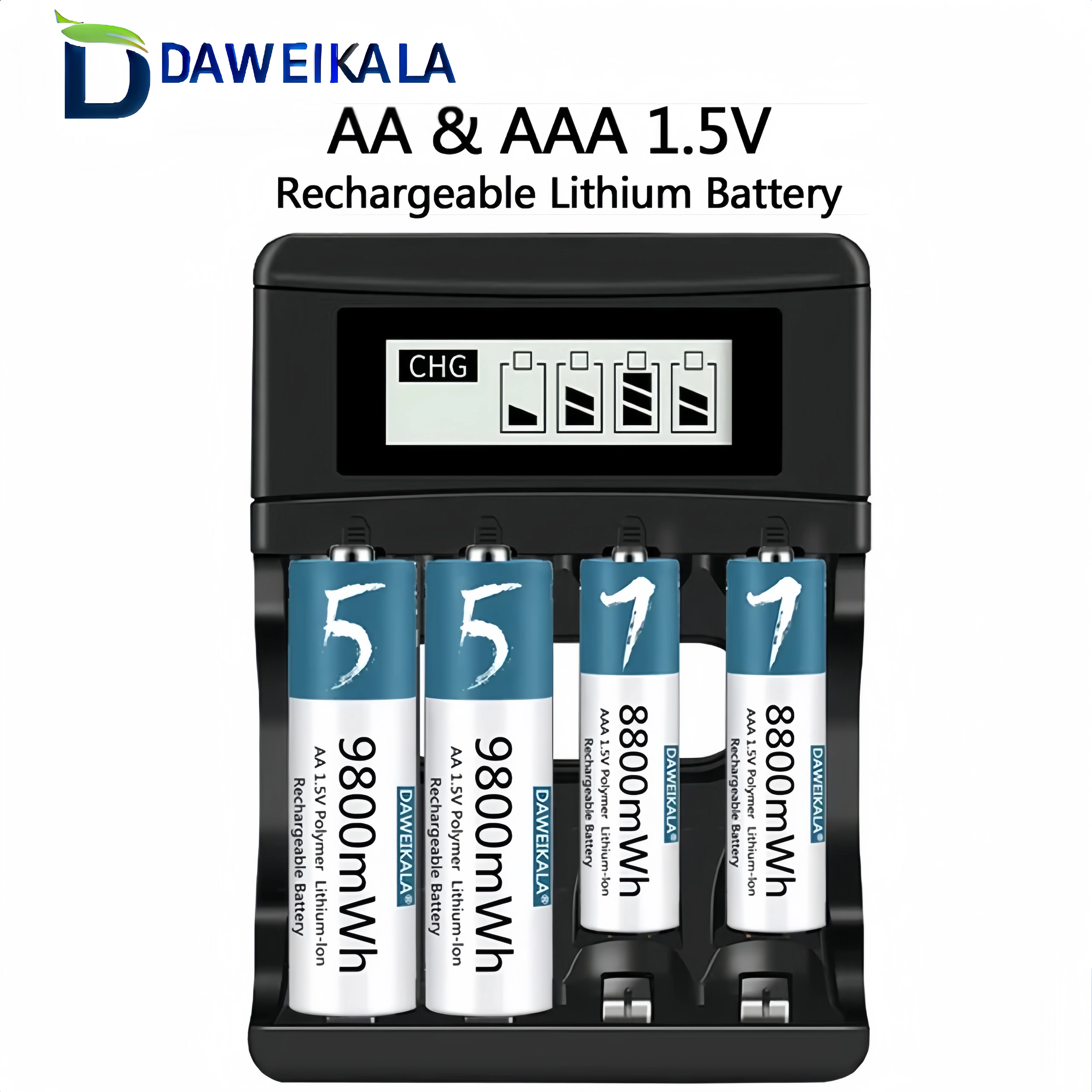 Original AA/AAA 1.5V 9800 8800mAh Rechargeable lithium ion polymer battery, remote control battery, mouse, small fan, electric