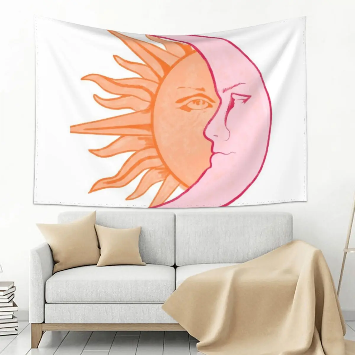 

Dreamy Pastel Sun & Moon Tapestry Room Decorating Aesthetic Wall Carpet Decor For Bedroom Room Design Tapestry