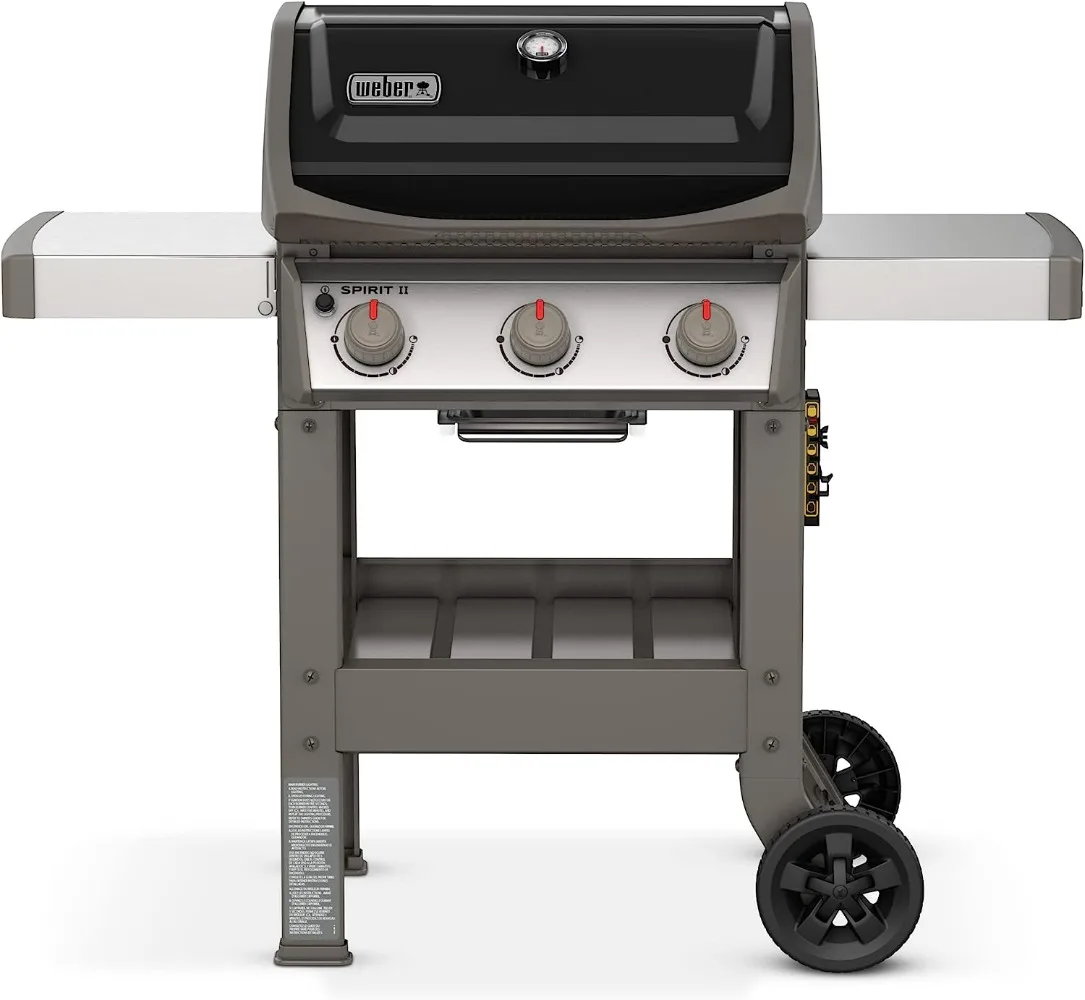 Spirit II E-310 3-Burner Liquid Propane Grill, Black