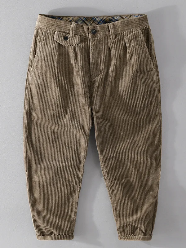 

Вельветовые мужские брюки в стиле ретро, свободные брюки в стиле вестерн с девятью зубцами, осенне-зимние повседневные свободные леггинсы, молодежные