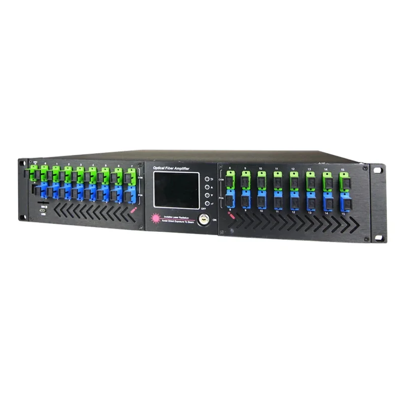 

16 pon edfa wdm 16 uertos catv FTTH SC/APC UPC 2U CATV Network 56EYA Series 1550nm 16 Ports 23dbm Optical Fiber Amplifier