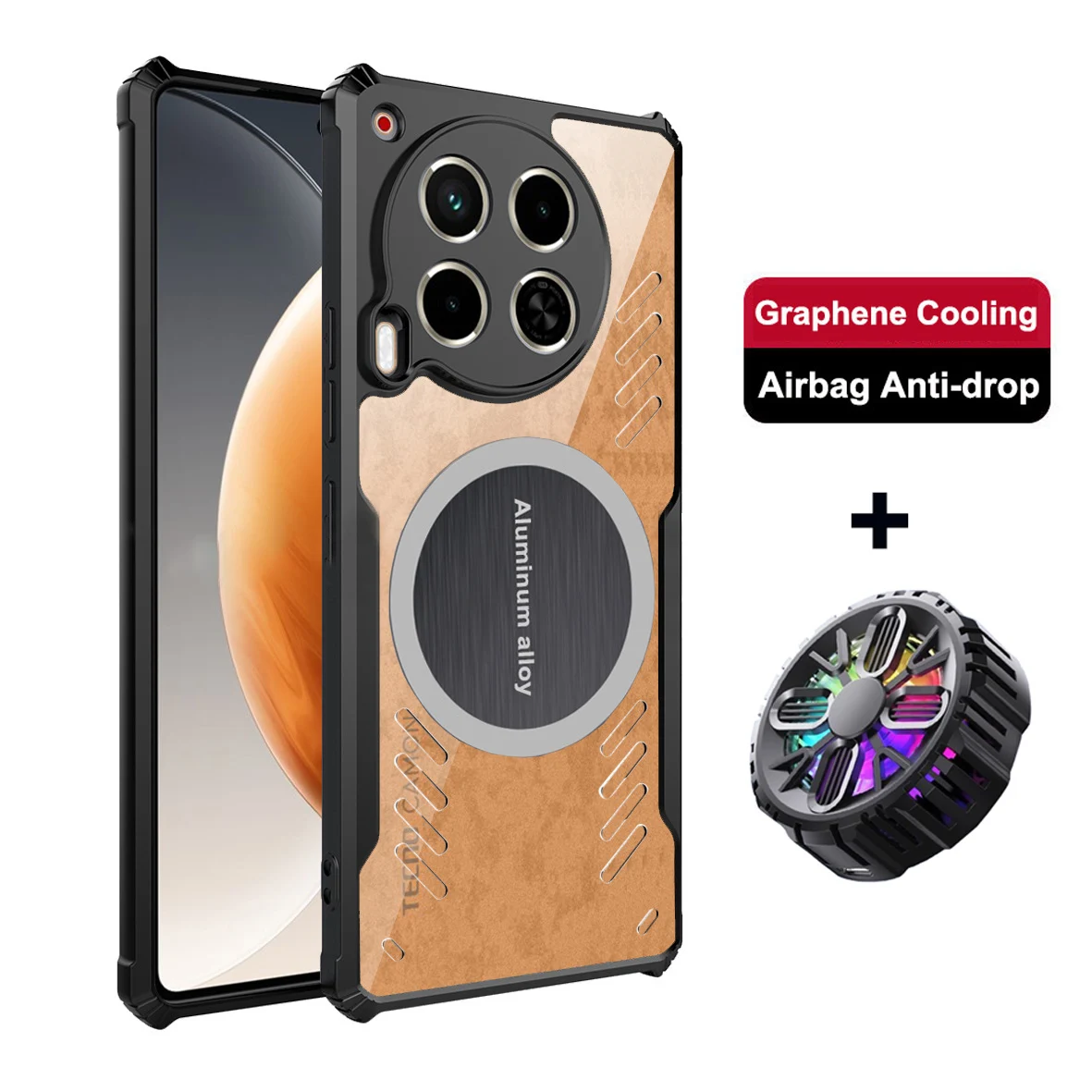 

For Tecno Camon 30 4G Graphene Vent Hole Case For Tecno Camon30 5G Heat Dissipation Breathable + Radiator For Camon 30 Pro 5G