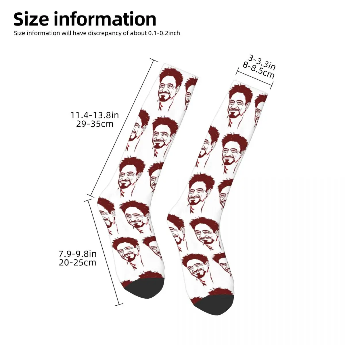 Robert Downey Jr Socks Harajuku Sweat Absorbing Stockings All Season Long Socks Accessories for Man's Woman's Christmas Gifts