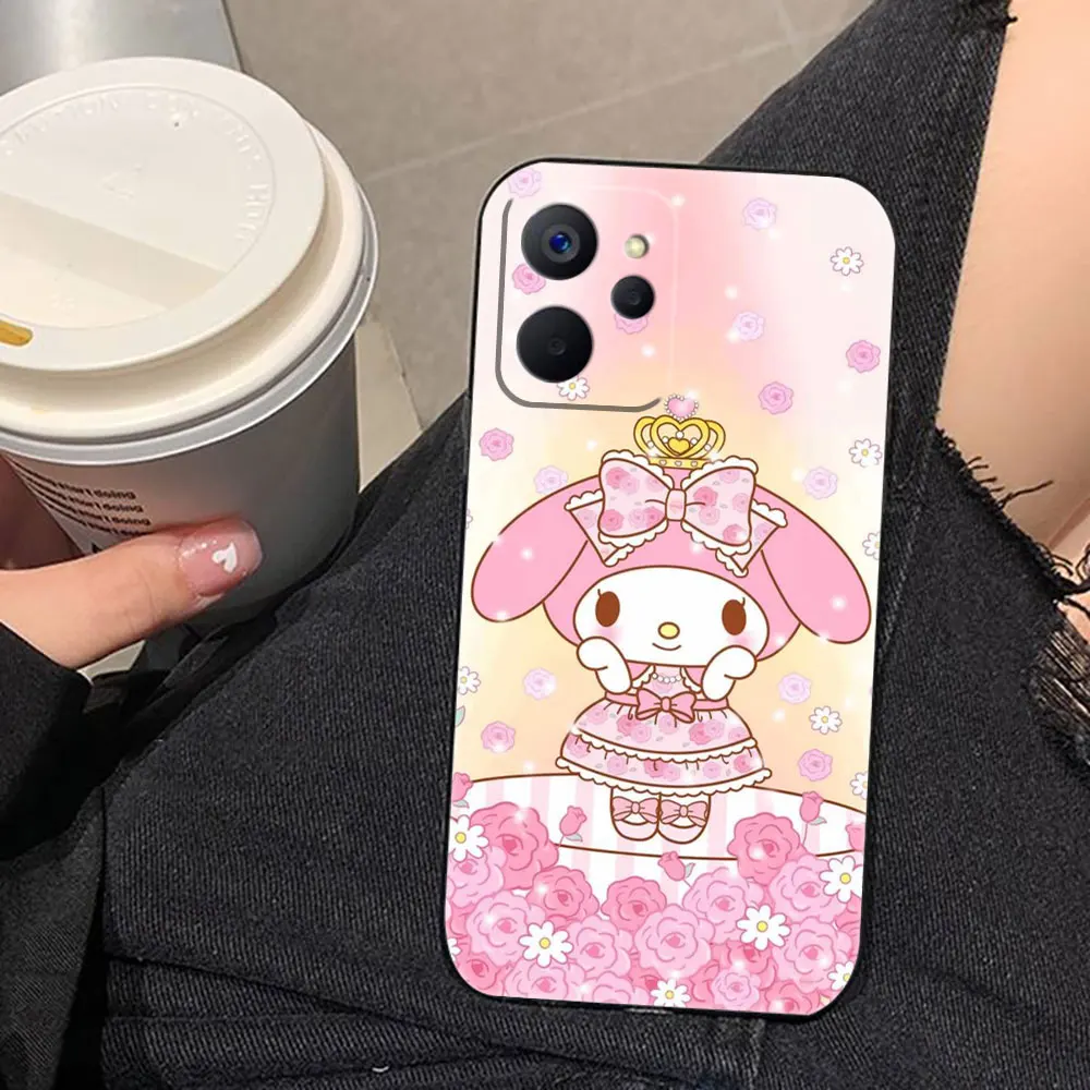 Süße rosa M-Melody Kuromi individuelle Foto-Telefonhülle für OPPO Realme 14 13 12 11 10 9I 8I 7 7I 6 5I 5S Pro Plus Silikonhülle