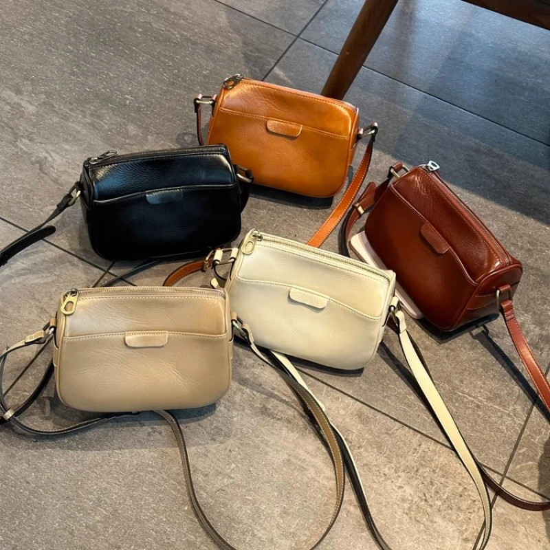 Real Cow Leather Ladies Crossbody Bag 2023 New Women\'s High Quality Handbag Small Commuter Luxury Shoulder Bag Easy To Match