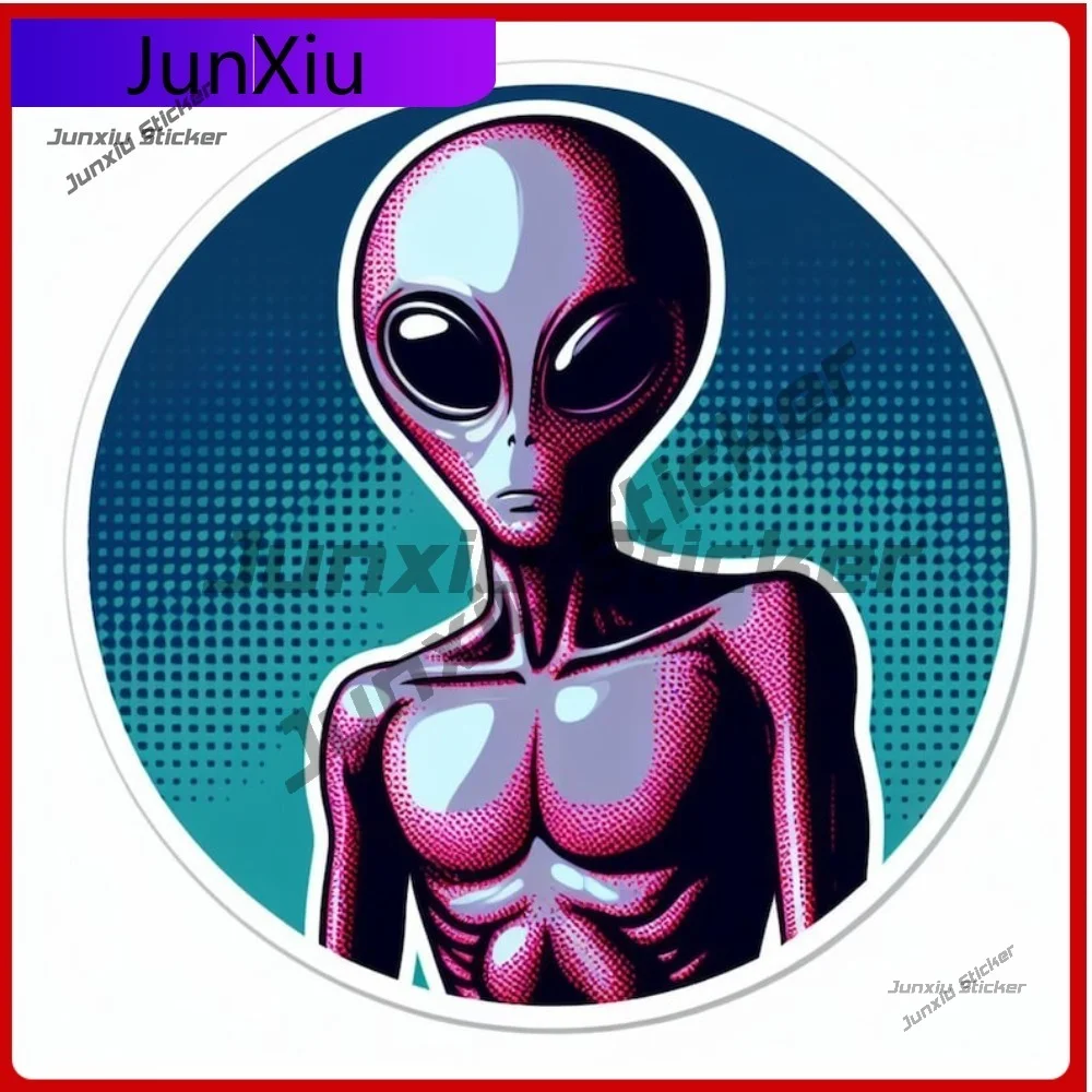Stylish Alien Sticker UV Resistant Waterproof Vinyl Decal Exterior Sunproof Vehicle Protective Decoration Durable Surface