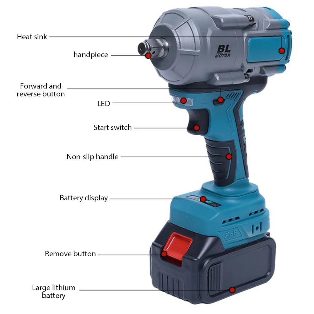 For Makita 20V Battery 3000N.m 1/2