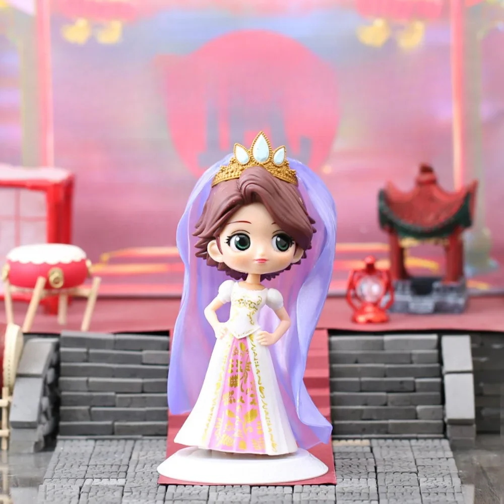 Disney Cute Cartoon Princess Dolls Snow White Cinderella Mermaid Rapunzel Bell New Wedding Dress Design Toys Girl Festival Gift