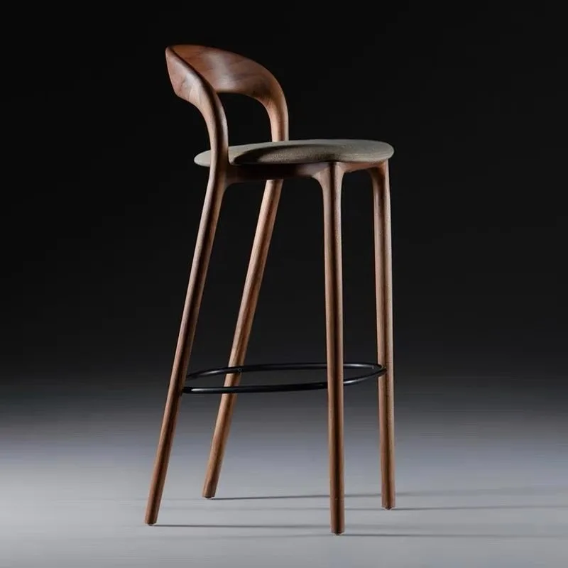 Tabourets de bar décoratifs en bois, design de luxe, chaises de salle à manger esthétiques modernes, chaise de bar créative, meubles peu encombrants
