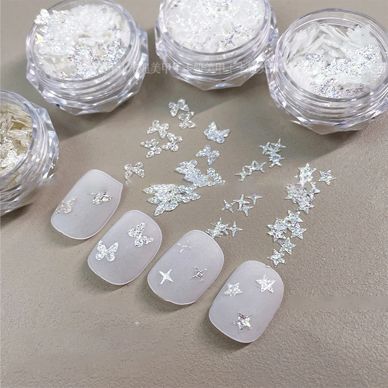 【Peace】Nail Art Super Glitter Sequins Holographic Lights Fantasy Nail Art Sequins For Girls DIY Nail Art Tools Manicure Decor