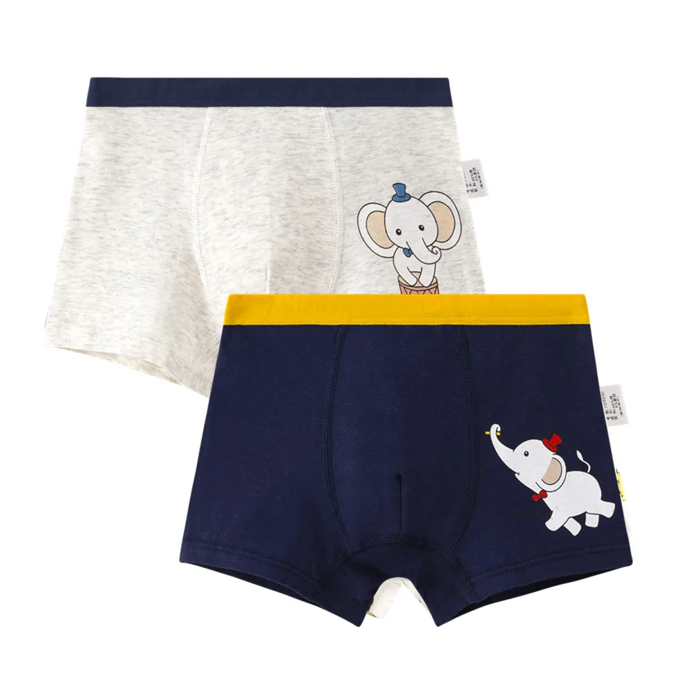 Elephant Cartoon Boy Underwear Boxer Graphic Blue Boy Cotton Underpanties Child Clothes 3 4 6 8 10 12 14 Years Old Oku203019