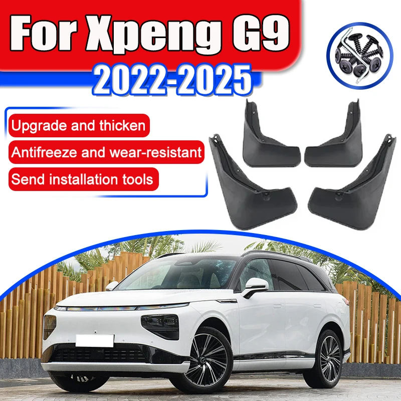 

Car Mudguards for Xpeng G9 XiaoPeng G9 Accessories 2022~2025 Front Rear Wheels Fender Mud Flaps Anti-splash Flap Mudflap Tools