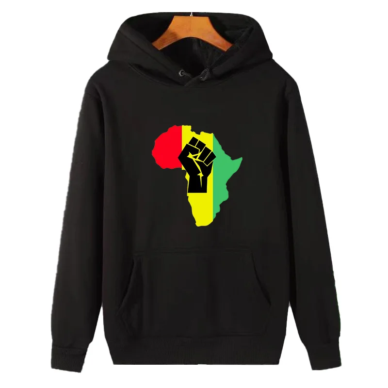 Africa Power Rasta Reggae Music Fashion graphic Hooded Shirt winter thick sweater hoodie Hooded Shirt fleece hoodie Men clothing