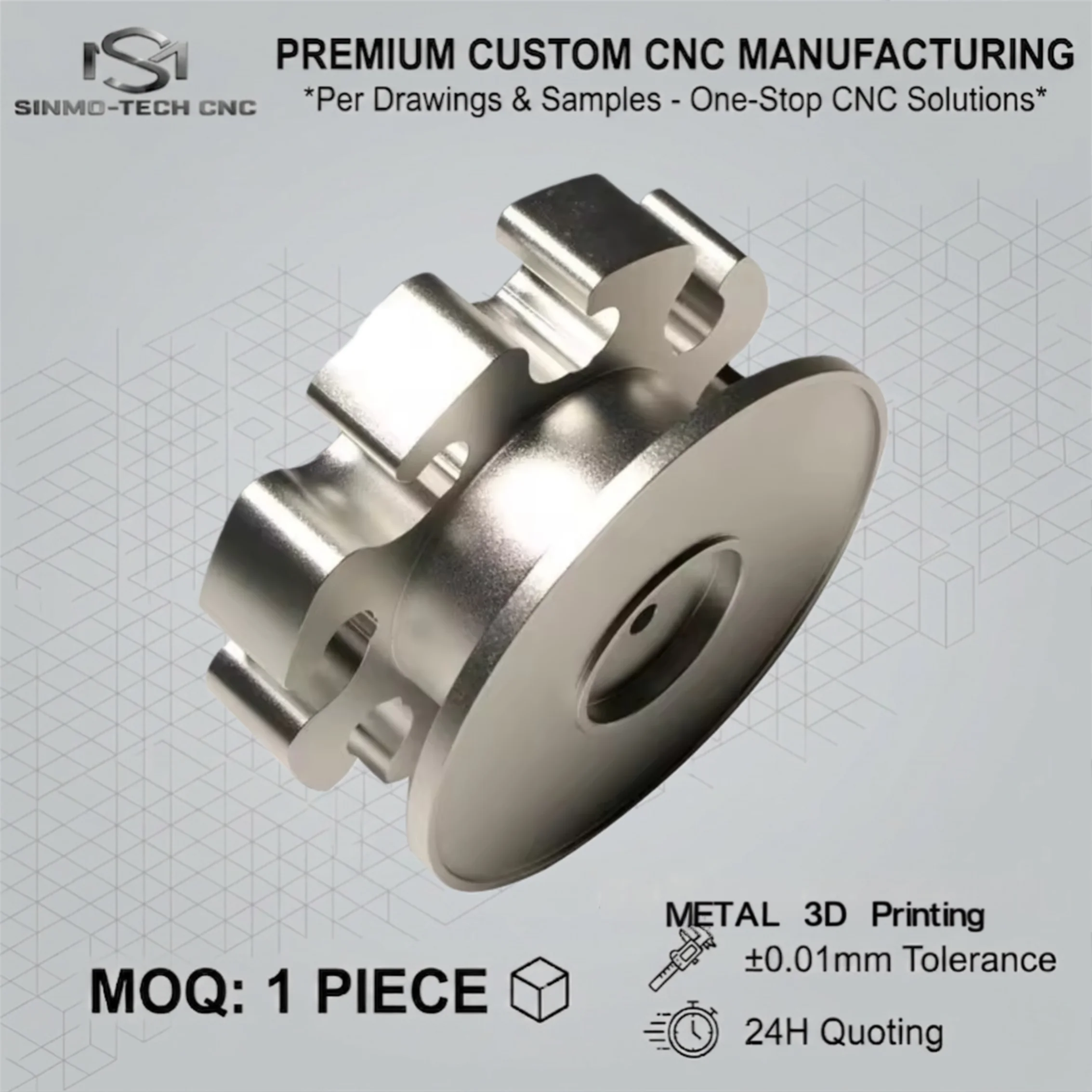 

Custom SLM Metal 3D Printing Service, High Precision Aerospace Marine Mechanical Prototype Parts Fabrication, MOQ 1pc
