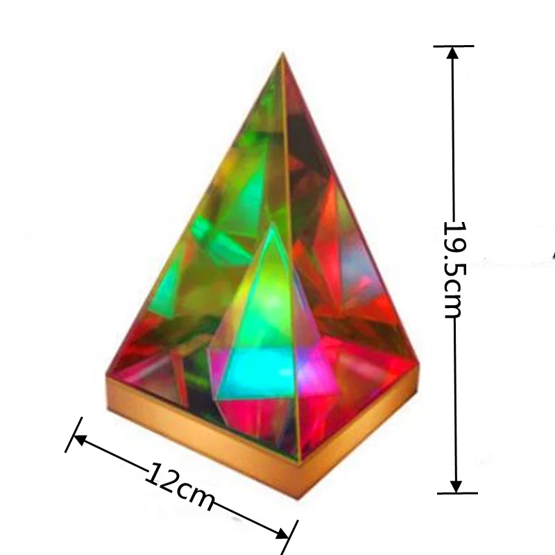LED 3D Pyramid Cube Night Light RGB Dimmable Ambient Light Rechargeable Bedroom Bedside Decorative Table Lamp Birthday Gift