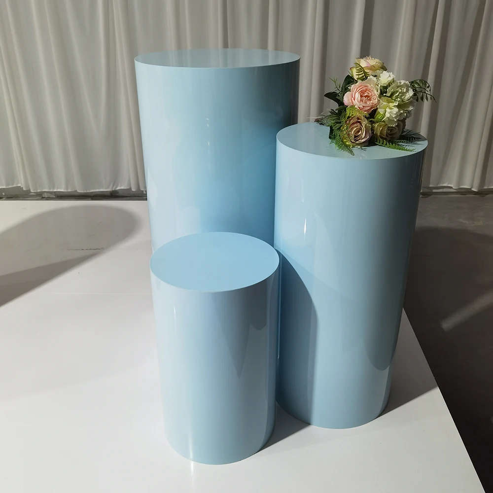 New Style Blue Metal Display Stands Wedding Flower Stand Cake Stand Set For Event And Party