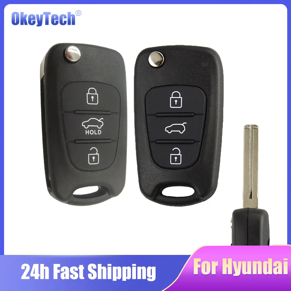 

Okeytech Flip Folding Remote Control Key Shell Cover For Kia K2 K5 Sportage For Hyundai I20 I30 IX35 I35 Key Fob Case TOY40