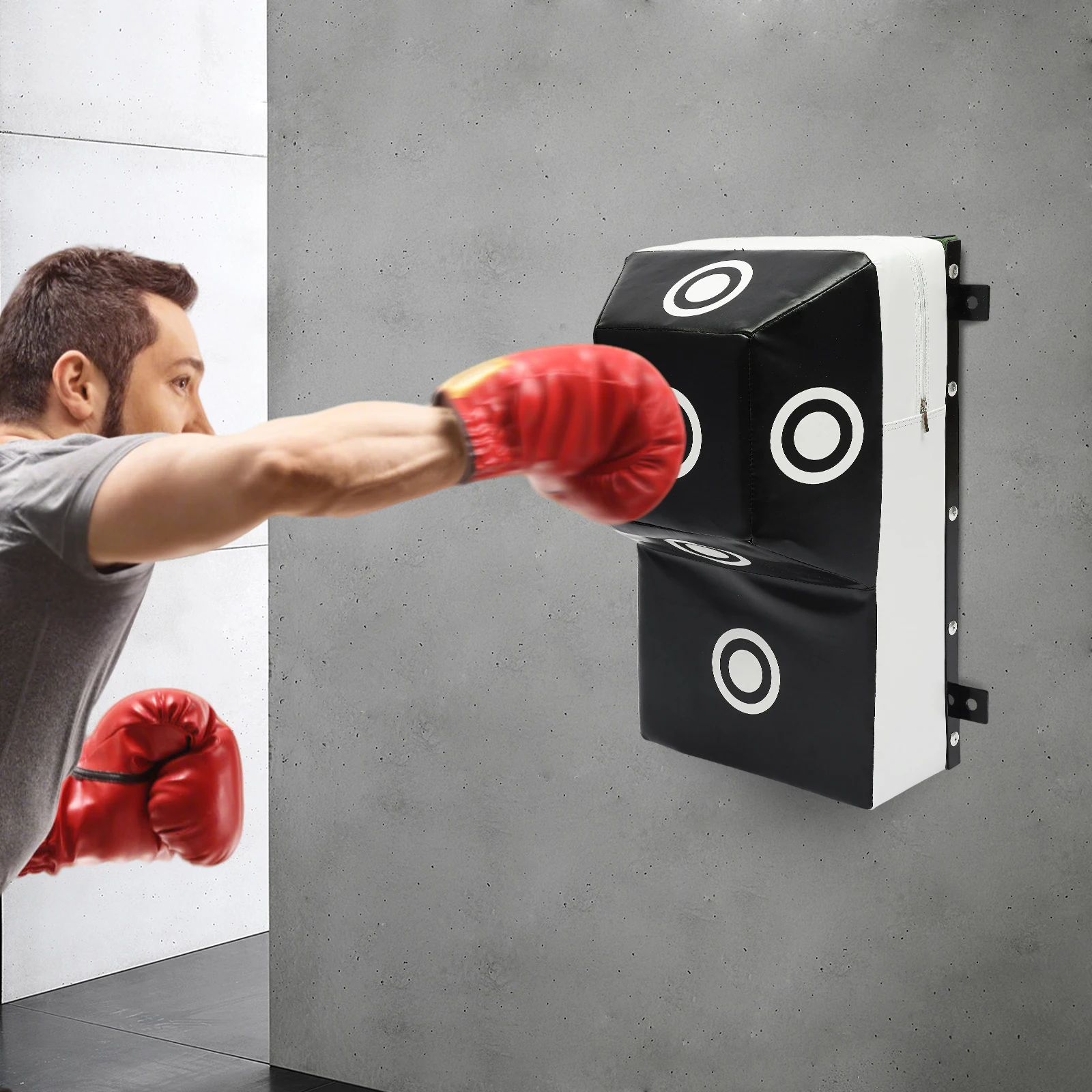 

Boxing Training Wall Target PU Leather Heavy Duty Steel Frame Wall Mounted 6 Targets Home Gym w/ Marking Points Punching Target