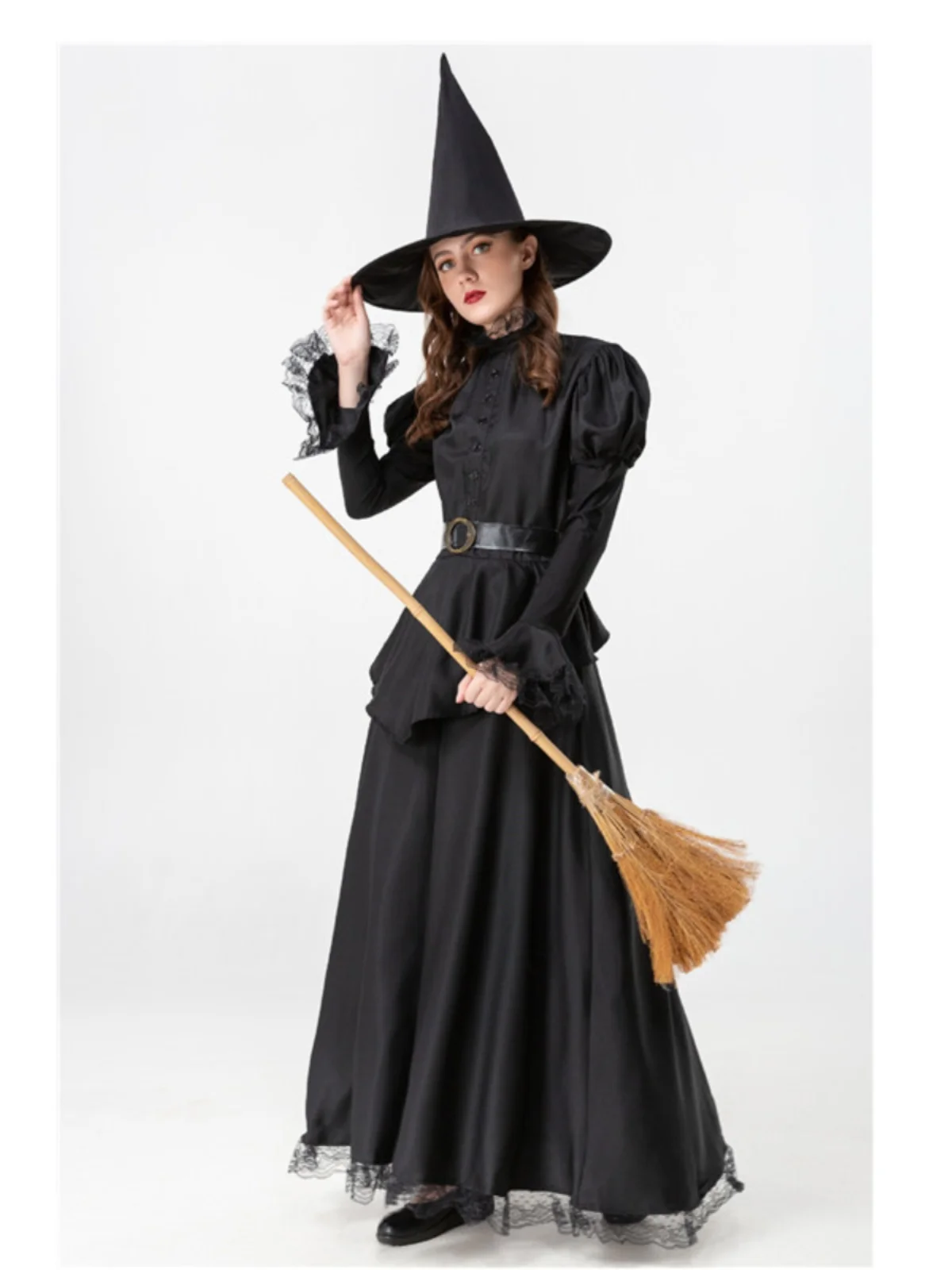 Halloween Cosplay Bla Heksenkostuum Stage Performance Heksenhoed Fem Polyester Traditioneel Chinees Operakostuum