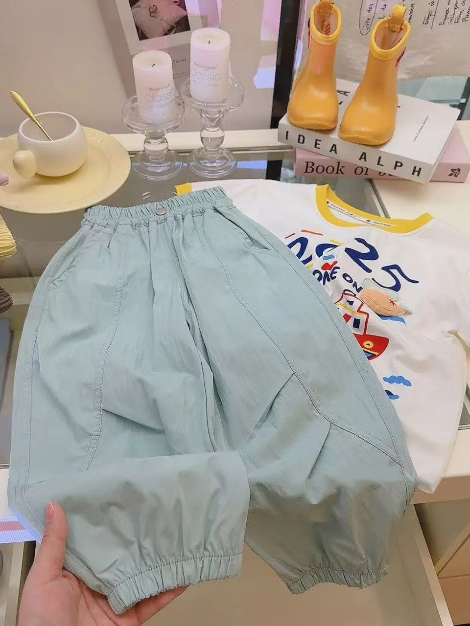 Pantalons de sport rafraîchissants à sec pour filles, pantalons longs et amples, vêtements décontractés d'été pour petites filles, nouvelle collection