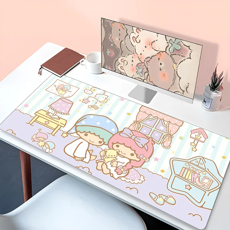 Computer Varmilo Keyboard Kawaii Mouse Pad L-little Twin Star Anime Gaming Accessories Table XXL Gamer Carpet Desk Mat  Mousepad