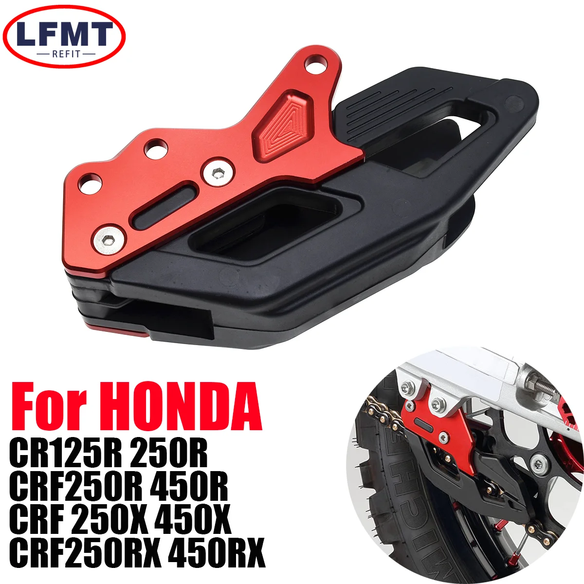 

For Honda CRF250R 450R 250RX 450RX 250X 450X CR125 250 2007-2021 Dirt Bike Parts Motocross CNC Aluminium Alloy Chain Guide Guard