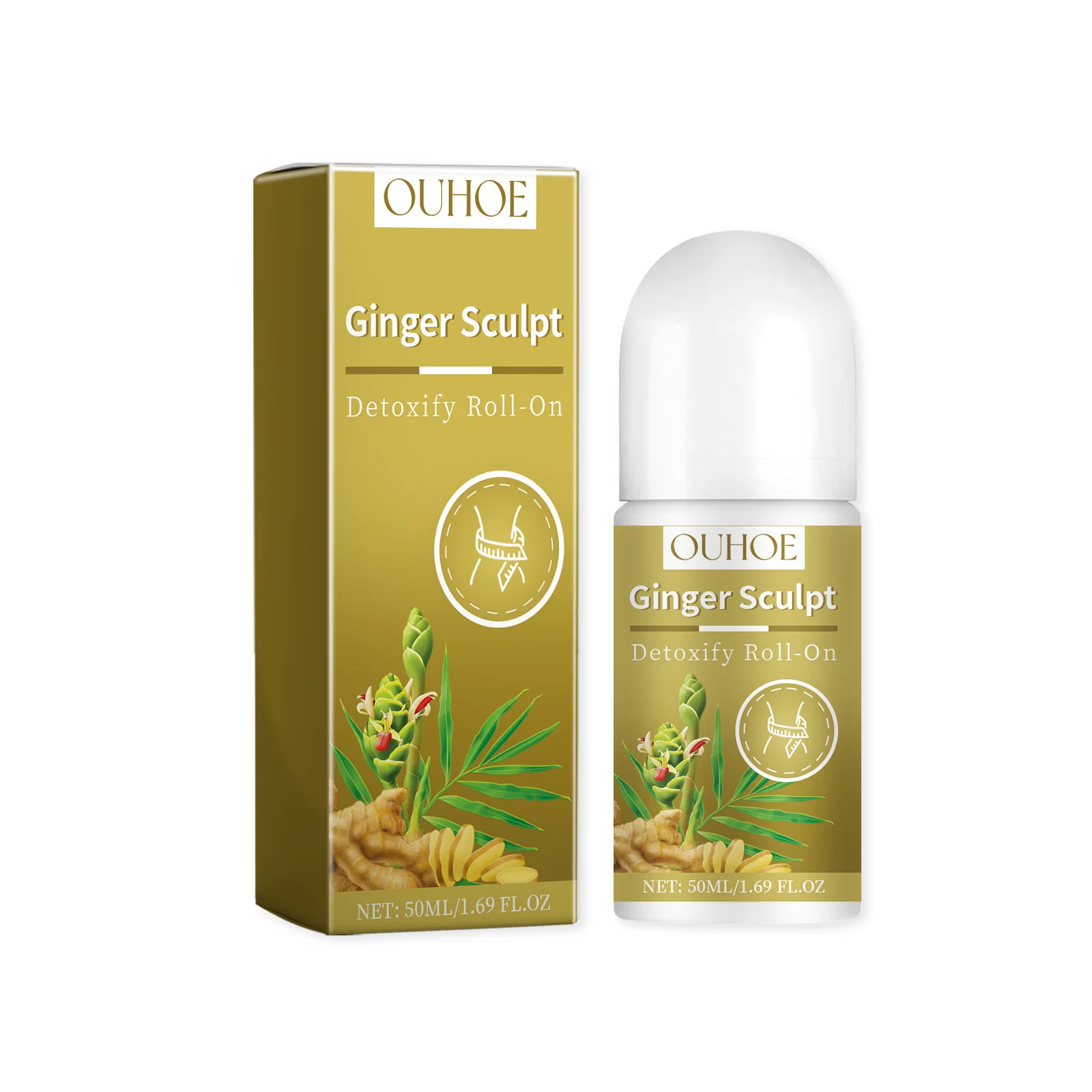 

OUHOE Ginger Sculpt Detoxify RollOn Ball Body Massage Moisturizing Beauty Care Firming Body Contour Beauty Ball 1pcs